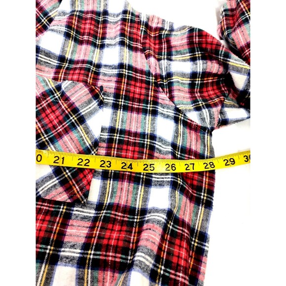 After Hours By Diplomat  Mens Flannel Robe Red White Plaid  L Large W Tie Pocket - Picture 4 of 6